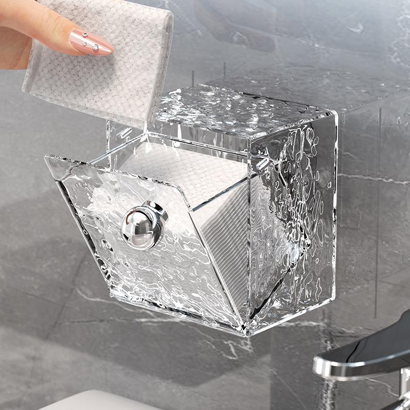 Настенный ящик для хранения ватных палочек Прозрачная шкатулка для драгоценностей Органайзер для хранения ватных палочек для снятия макияжа Контейнер для помады