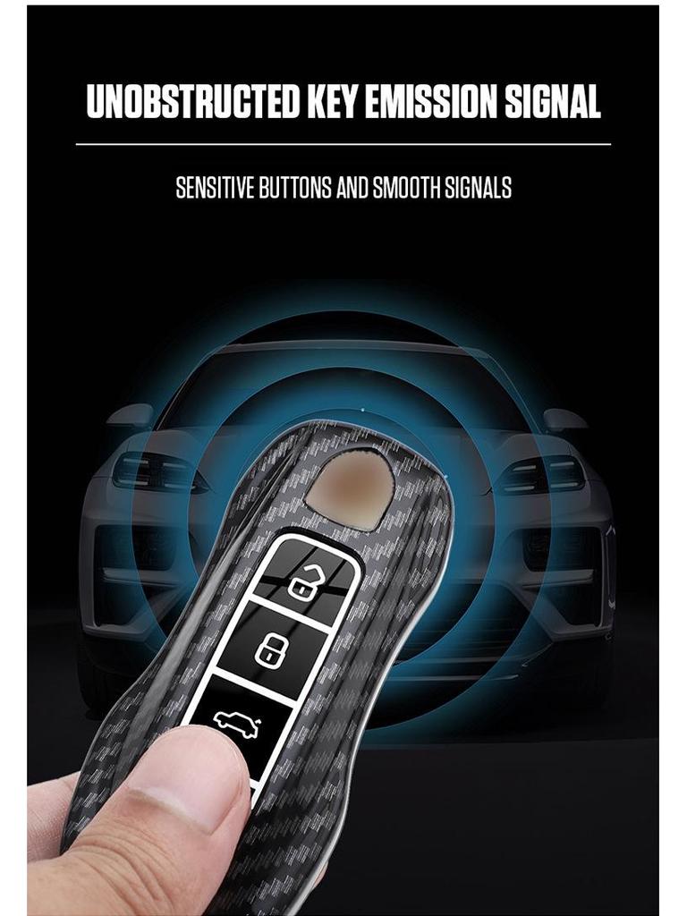 Porsche Carbon Fiber Key Cover for Panamera, Cayenne, Macan, 718, Taycan