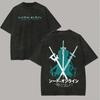 Стирка Футболки Sword Art Online для Любителей Аниме Всесезонная Персонализированная Одежда Оверсайз Высокое Качество Мягкий Топ