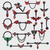 Stainless Steel Bat Nose, Belly Button, and Nipple Ring - Industrial Earrings