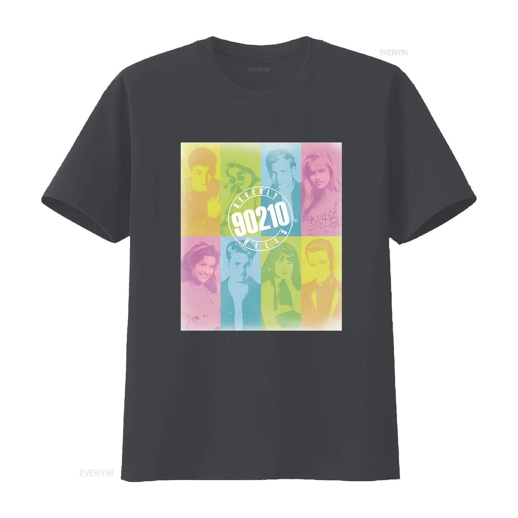 Beverly Hills 90210 Cast Color Block T Shirt for Retro TV Show Fans White vintage Washed Soft Breathable Slightly graphic