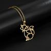 Fox Animal Pendant Necklace Stainless Steel Choker Chain Necklaces Summer Jewelry Best Wishes for Women