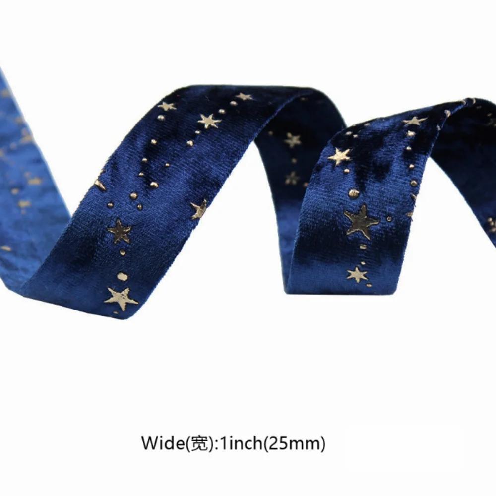 Горячее тиснение Подарочная упаковка Мягкая текстура Ленты для рукоделия Двусторонние бархатные ленты Элегантный свадебный декор для проектов своими руками