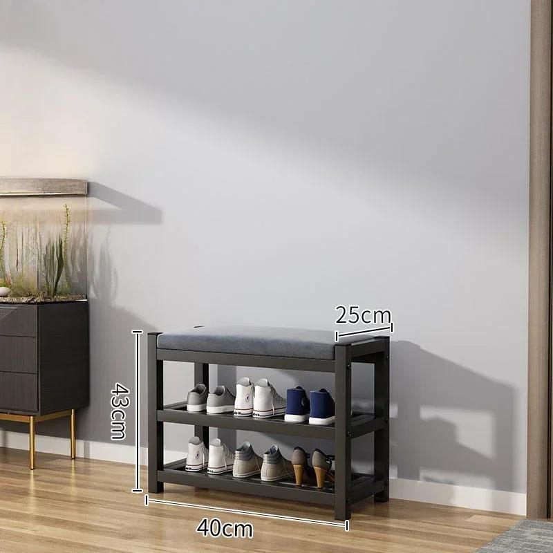 Скамейка для переодевания обуви в прихожую со шкафом для хранения обуви, полка для обуви из углеродистой стали для сиденья, табурета, экономящей место мебели
