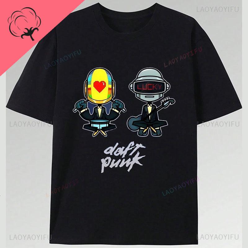 Camisetas Daft Punk Graphic Tshirts Popular Fashion Music Lover Gift Punk Band Cotton Short Sleeve Print Unisex Clothing