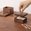 Walnut wood Desktop Toothpick Box with Cover Dental Floss Box Storage Box Cotton Swab Jar  Home