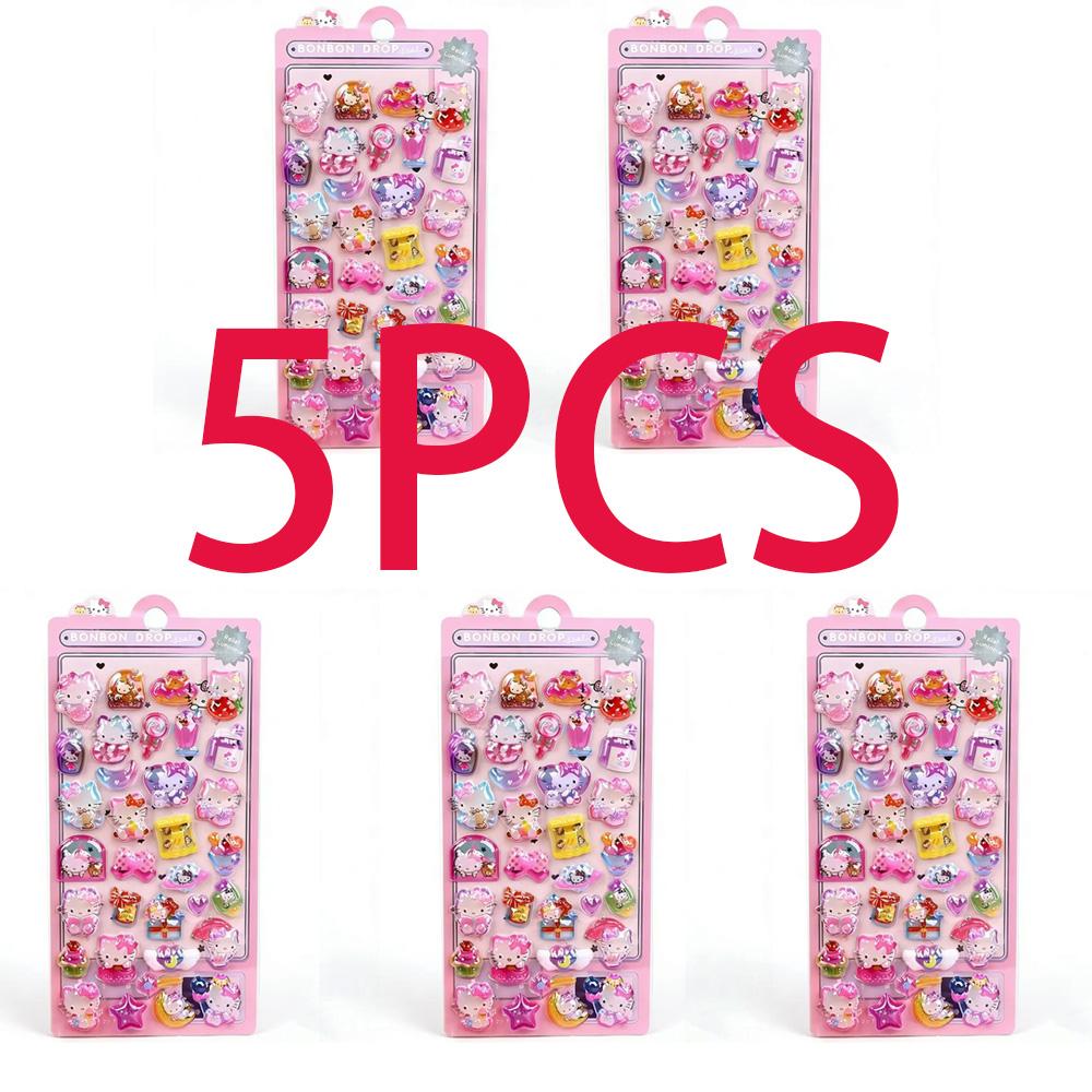 Светящиеся милые 3D рельефные наклейки Sanrio Кавайные для девочек Куроми Циннаморолл Моя Мелоди Хрустальные наклейки Наборы наклеек для детского декора