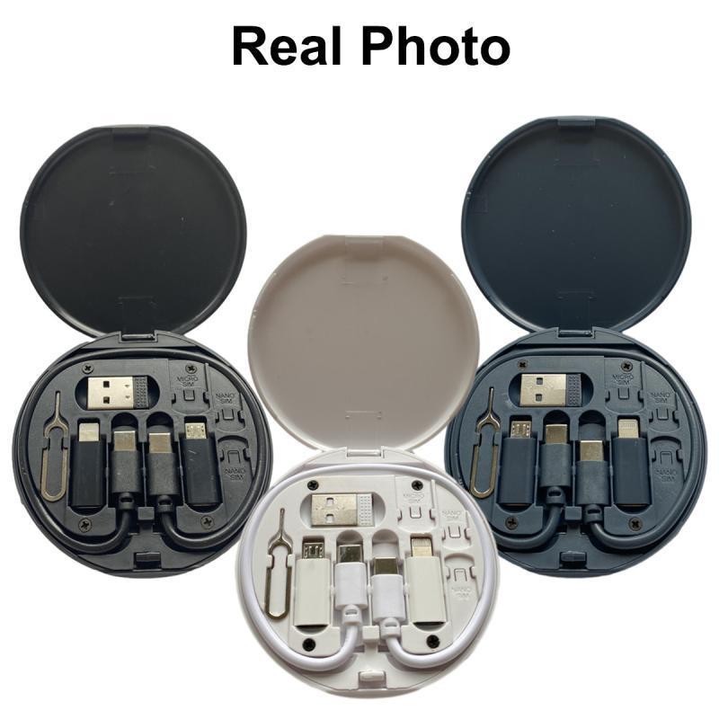 HdooLink 5 в 1, 60 Вт, кабели для быстрой зарядки, Type-C, кабель для передачи данных мобильного телефона, USB-зарядное устройство, коробка для хранения, комбинированный набор кабелей для передачи данных для Huawei Xiaomi