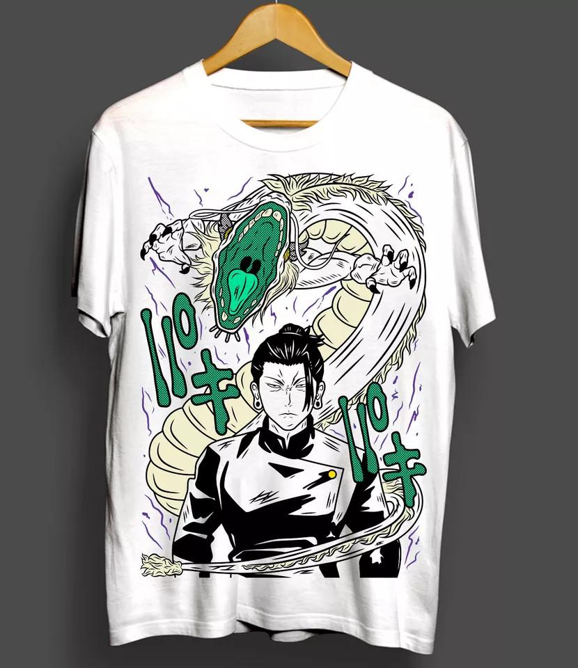 Geto Suguru Short Sleeve Jujutsu Kaisen Gojo Anime Unisex Tshirt White