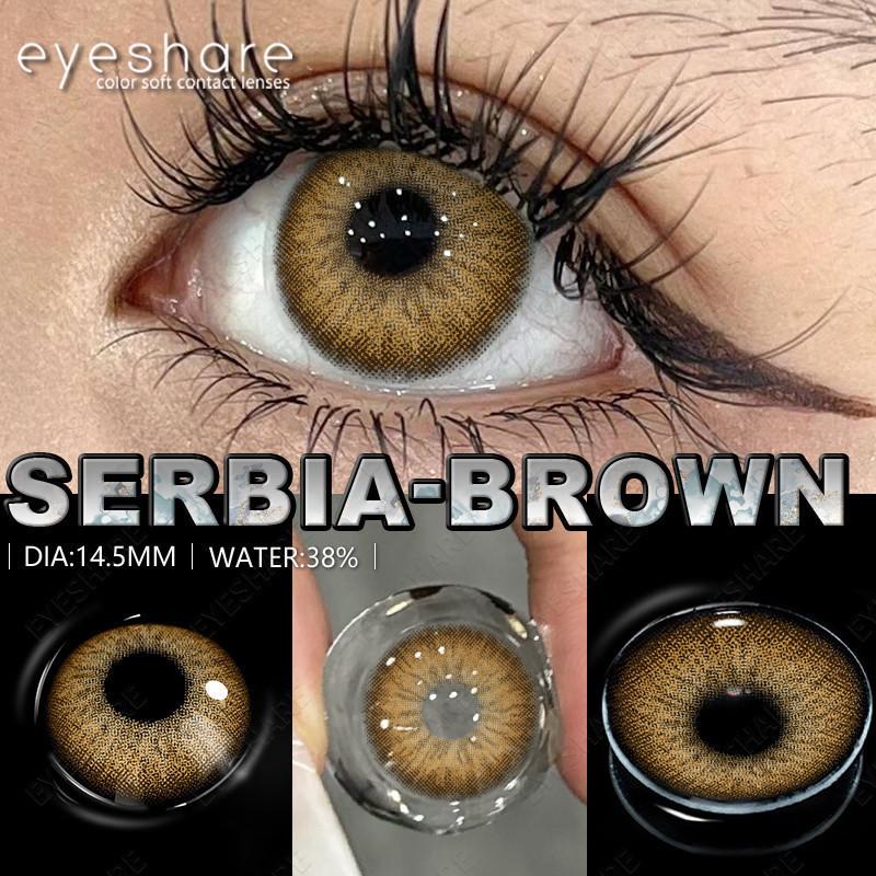 Eyeshare Contact Lenses Colored Contact Lenses for Brown Eyes Natural Beauty Pupils Yearly 14.5mm Big 2pcs Soft