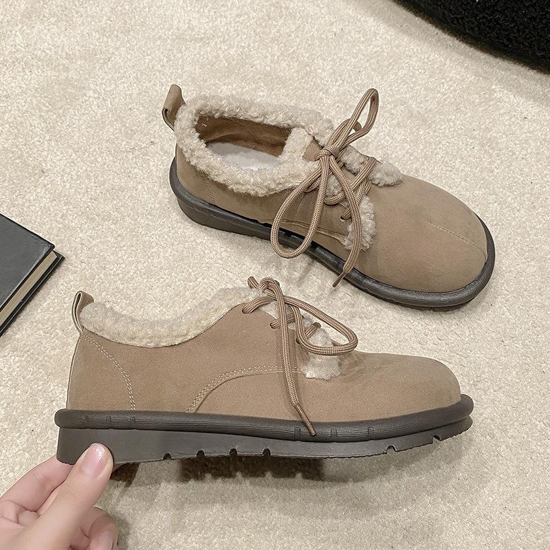 Модные повседневные женские туфли из хлопка с мягкой подошвой, дизайнерские зимние теплые туфли корейского дизайнера для женщин