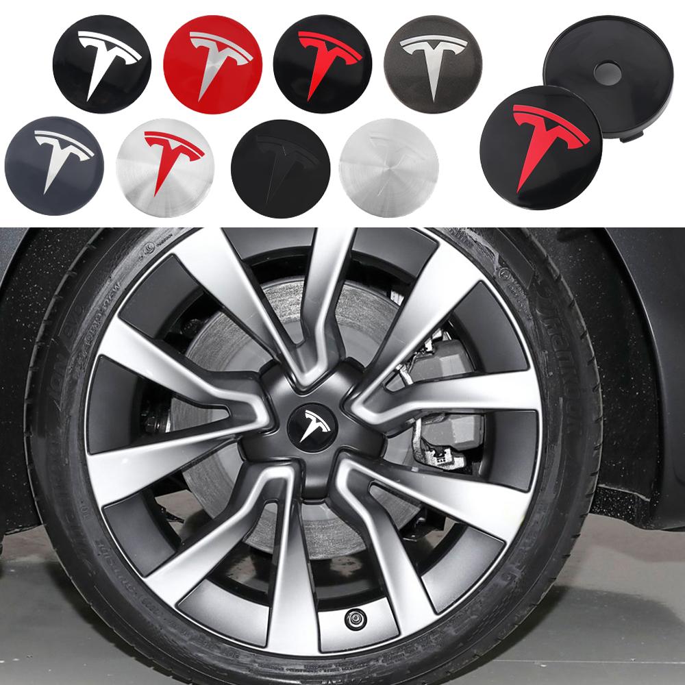AAAIS1 for 56/60mm Car Wheel Center Hub Cap Tire Rim Cover Replacement Decoration For Tesla Model 3 Y S X P75D P85D P90D P100D