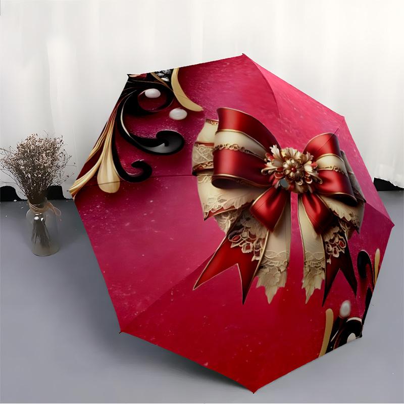 1pc Bow, Decorative Automatic Opening/Closing Folding Umbrella with 8 Ribs,Portable Sunshade Umbrella Birthday and Holiday gifts yy251231124