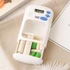 Portable Mini Pill Box Timer with LCD Digital Electric Alarm Medicine Pill Case 2 Grids White Color Two Drawers Divided