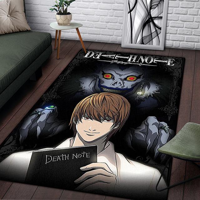 Ковер в стиле аниме Death Note для гостиной, роскошные украшения для дома, спальня, прикроватная подставка для ног, игровая комната, большие коврики, нескользящий коврик