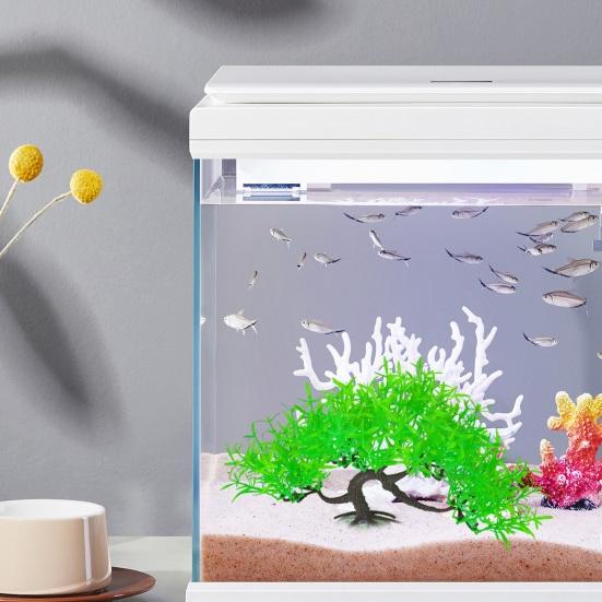 Искусственное водное растение, маленькое аквариумное дерево, реалистичное моделирование, пластиковые гидропонные долговечные украшения для водных растений