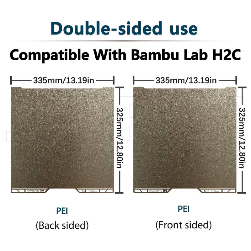 Для Bambu Lab H2C Обновление Печатной Платформы Двусторонняя Гибкая Стальная Пластина PEI Съемная Поверхностная Платформа Bambu Lab H2c Печатный Стол