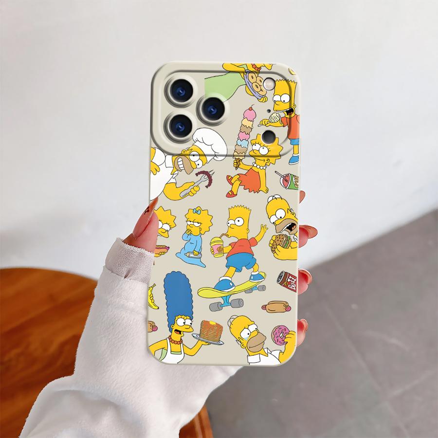 Чехол-бампер из ТПУ с рисунком «Симпсоны» для Apple iPhone 17 Pro Max 13 Air 16 12 Plus 14 11 15 Pro