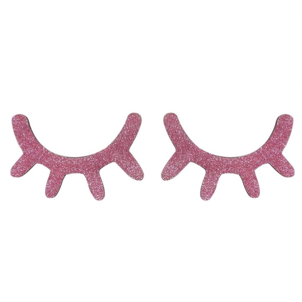 Childrenswear 2Pcs Wooden Eyelashes DIY Kids Bedroom Living Room Decal Wall Sticker Decoration