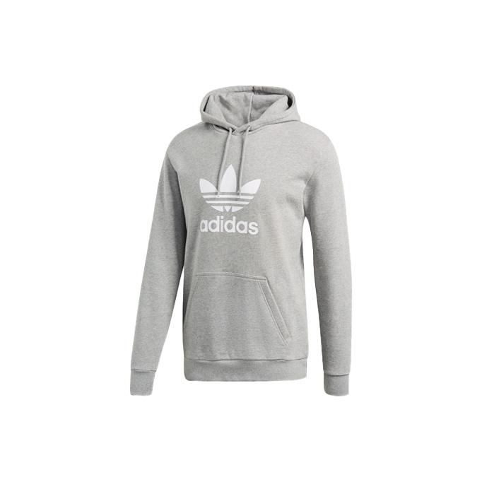adidas Оригинальная толстовка с трилистником, весенне-осенний спортивный пуловер, мужские топы, светло-серый DT7963