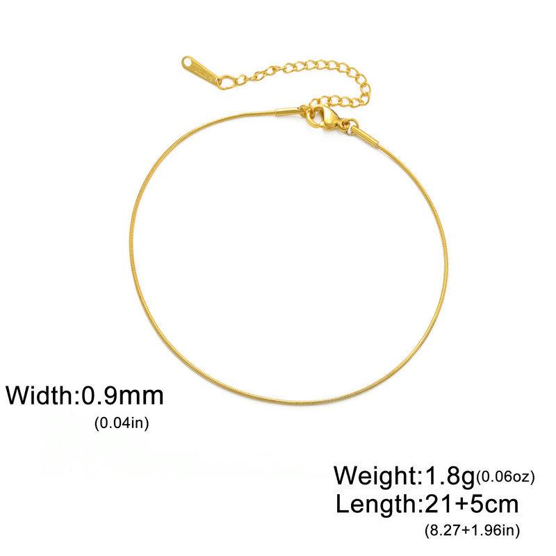 Adjustable Titanium Steel Snake Chain Bracelet And Anklet Ultra Thin Round Link DIY Minimalist Jewelry For Women And Men