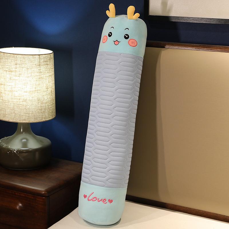 Мультяшное Животное Кролик Хаски Длинная Подушка Игрушка Плюшевая Кукла Динозавр Девочка Спящая Успокаивающая Тряпичная Кукла