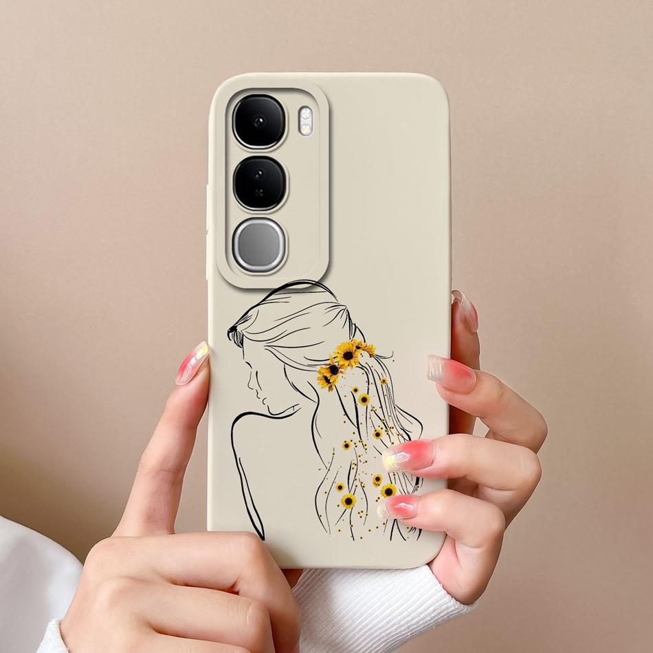 Для Vivo V40 Lite V40SE Y200 Y300 Чехол Простой Сердечко Жидкий Силикон Защита Камеры Задняя Крышка Для Vivo V 40 Lite V40 SE Funda
