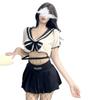 Sexy sailor suit large size sweet school girl navy collar bow sailor suit short skirt free of charge after entering the senior JK skirt