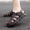 Fashion Summer Men Cow Leather Sandals Genuine Leather Casual Sandals Outdoor Soft Leather Beach Breathable Anti-slip Wearable Sandals