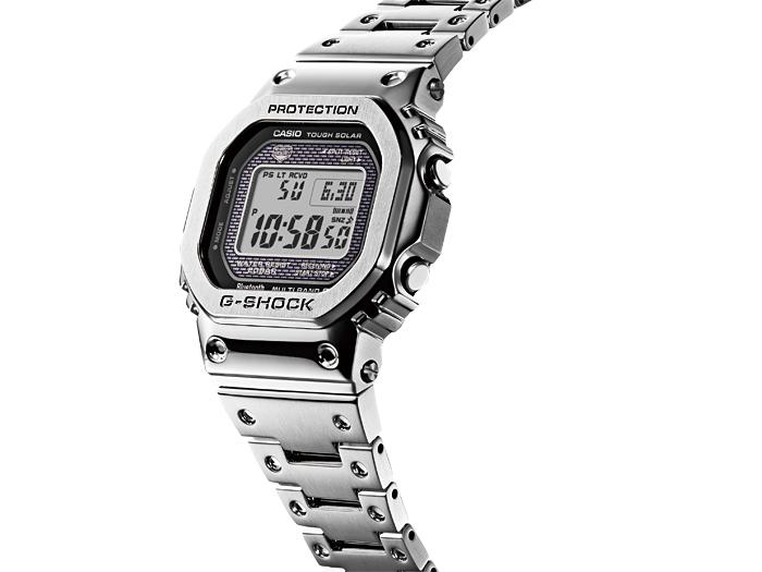 Casio Мужские кварцевые часы GMW-B5000D-1 из нержавеющей стали, водонепроницаемые до 200 м, ударопрочные
