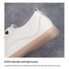 Women's Korean Style White Elastic Band Slip-on Sneakers - Soft Sole, Hollow Design Leather Flats