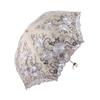 3Wkf Sun Umbrella Uv-Proof Embroidery Lace Two-Fold Vinyl Parasol Folding Parasol Umbrella Umbrella Woman