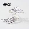 1/6/12pcs Gold Leaf Napkin Ring Buckles Metal Dinnig Table Decoration  for Wedding Birthday Party