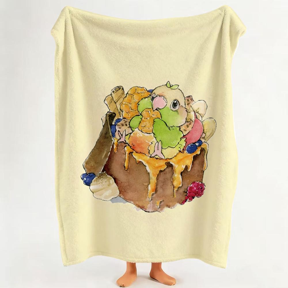 illust Y Yutoriya Throw Flannel Throw Blanket Suitable for Sofa Living Room Bedroom