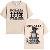 Rosalia LUX Tour 2026 Мерч Футболки Мужская Женская Одежда Повседневная Чистый Хлопок Футболка Мода Харадзюку Короткий Рукав Футболки