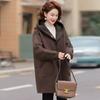 Autumn and Winter Fashion Hooded Loose Coat Women's Clothing Lamb Wool Double-sided Wear Medium and Long Cotton Coat