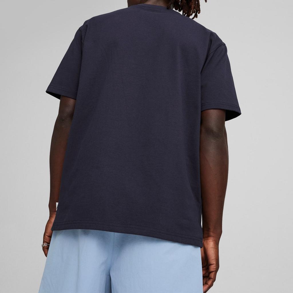 Puma Solid Color Pullover Crew Neck Casual Short Sleeve T-Shirt Men Tops Navy-Blue 624009-16