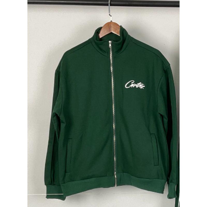 Унисекс Уличная ретро куртка и брюки с принтом дьявола, на воротнике-стойке, на молнии.