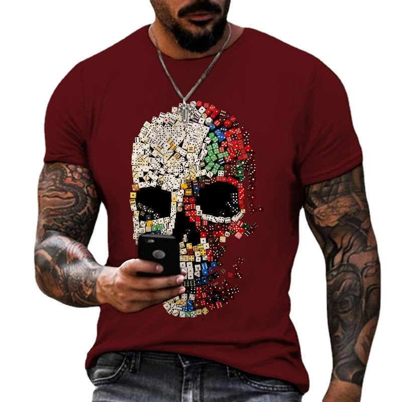 Skeleton 3D T Shirt Men O Neck Short Sleeve Summer Tops Mens Print Tee Shirts