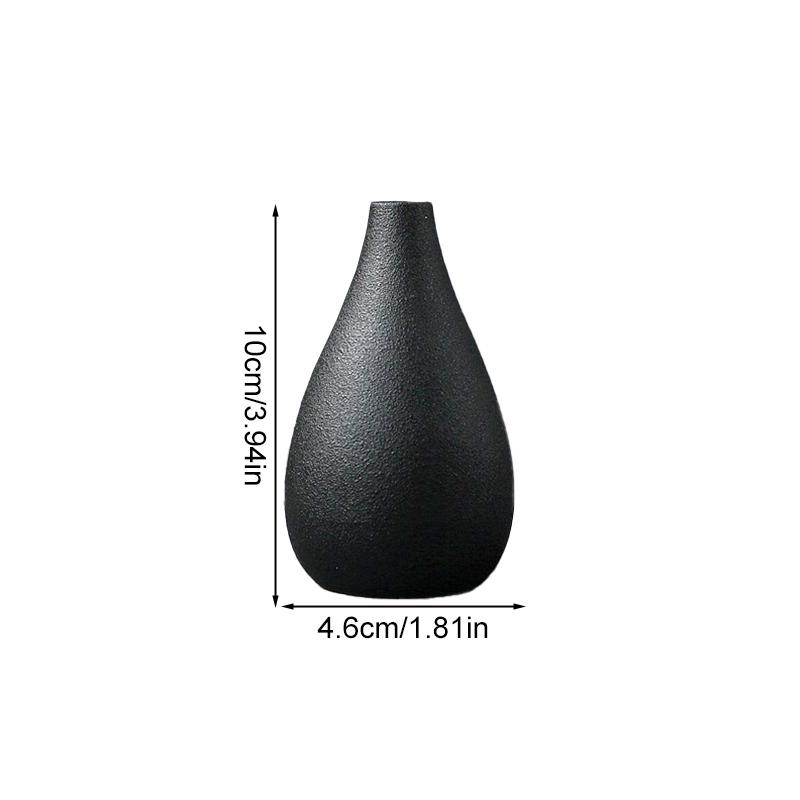 Домашняя маленькая ваза-контейнер для выращивания цветочного органа гидропонного черного керамического украшения