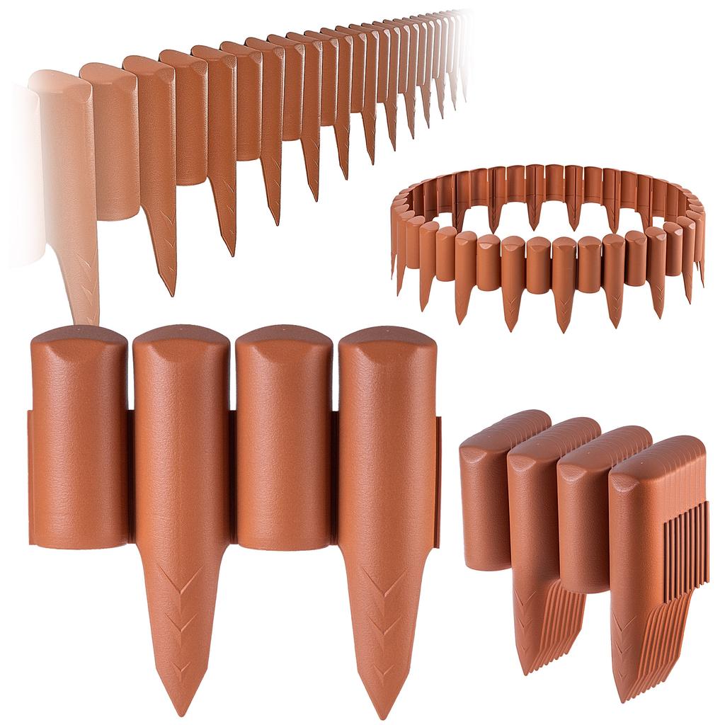 KADAX Garden Palisade Edging Fence Lawn Edging Plastic