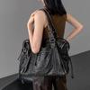 2025 Korean Women's Washed Leather Vintage Motorcycle Shoulder Bag Crossbody