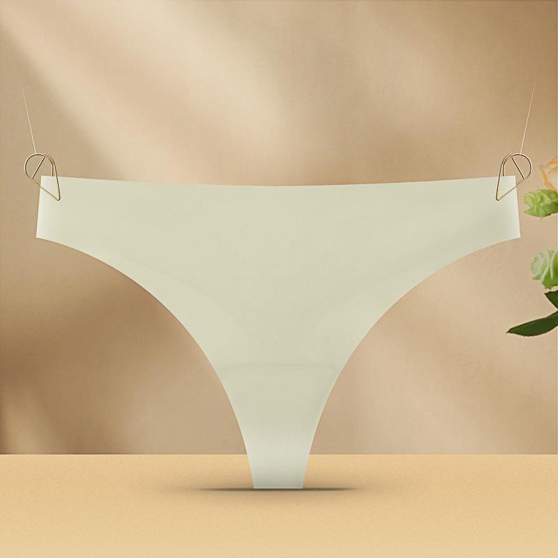 Европейские и американские женские бесшовные стринги из ледяного шелка с низкой талией