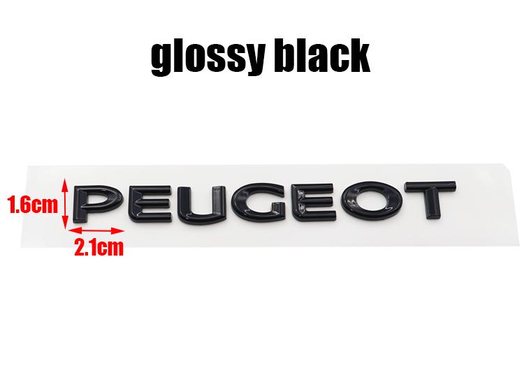 1pcs 3D Peugeot ABS Car Rear Letter logo sticker Rear Bumper tail door trunk sticker car rear Emblem sticker styling Accessories