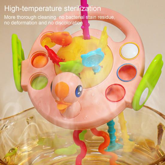 Прекрасная жевательная игрушка для малышей, мультяшная утка, красочные упражнения для мозга