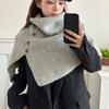 Button Knitted Shawl Warm Women Winter Shawl Simple High Neck Scarf  Autumn