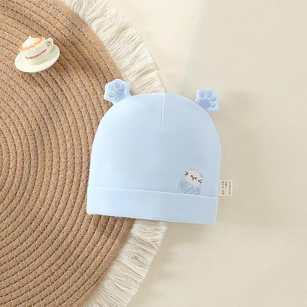 Pure Cotton Double Layer Newborn Hat for 0-3 Months, Suitable for Autumn/Winter