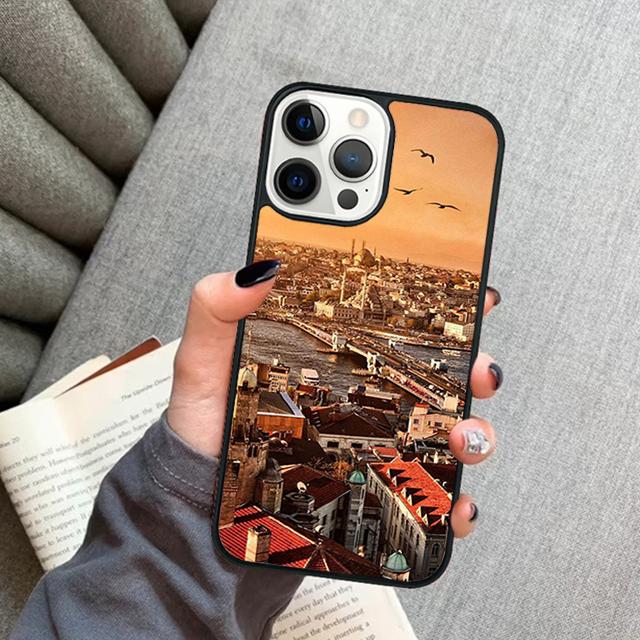 Турция Стамбул Пейзаж Здание Чехлы для мобильных телефонов Cover Для iPhone 17 Air 16 16e 15 14 12 13 11 Pro MAX apple Plus