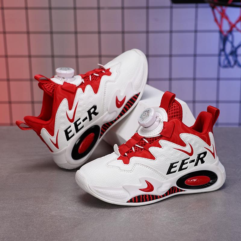 Boys Shoes Spring and Autumn 2025 New Children's Rotating Button Basketball Shoes Sneakers Students Boys Middle and Older Children
