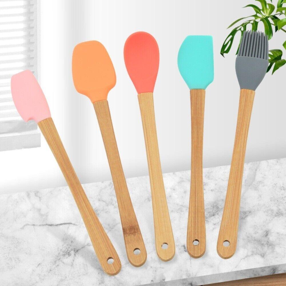 5pcs/Set Cake Spatula Baking Tool Silicone Spoon Portable Oil Brush